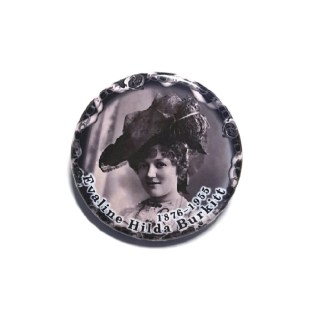 Pin badges and fridge magnets featuring Evaline Hilda Burkitt