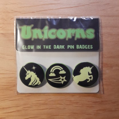 Rainbow and Unicorns - Glow in the dark badge set