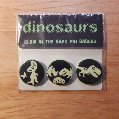 Dinosaurs - Glow in the dark badge set