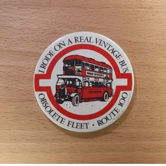 I rode on a real vintage bus - Route 100 - Vintage pin badge