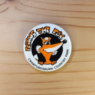 Crawfordsburn Country Park pin badge featuring Fergus the fox