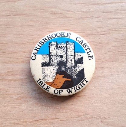Pin badge featuring Carisbrooke Castle on the Isle of Wight