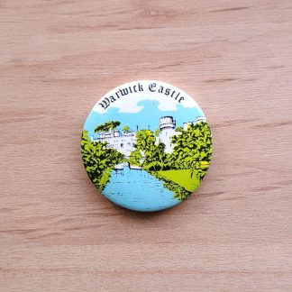 Pin badge featuring Warwick Castle