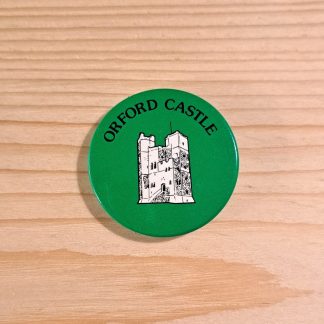 Vintage pin badge featuring Orford Castle in Suffolk