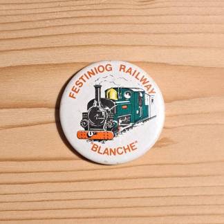 Vintage pin badge pin badge featuring Blanche the saddle tank, and tender locomotive