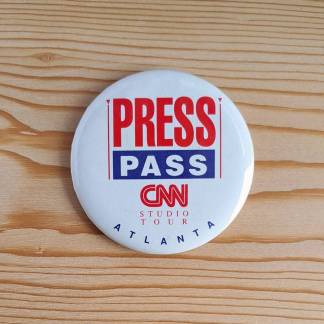 Vintage pin badge from the CNN studio in Atlanta, USA