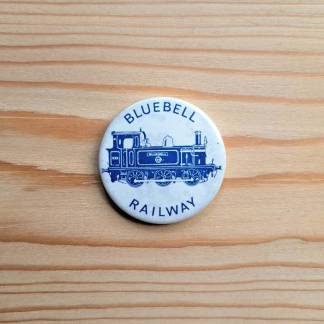 Vintage pin badge from the Bluebell Railway in Sussex, England