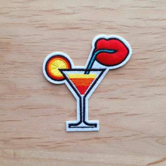 Cocktail drink with lips - Iron-on patch